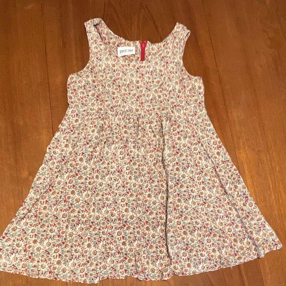 Byer Too! Vintage 90s Sunflower Dress Size S XS Cotton Cottage Floral Lagenlook